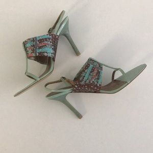 NINE WEST Tropical Fabric NWT Strappy Heel